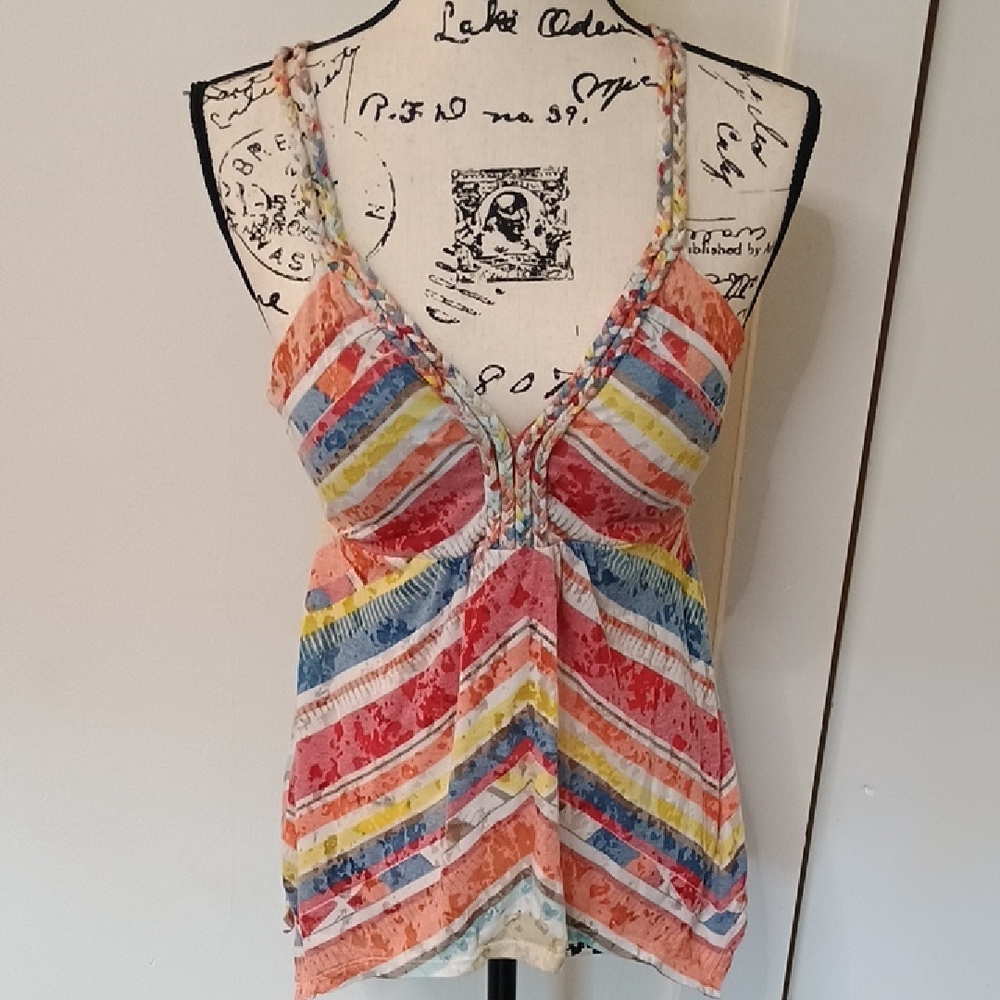🌈American Rag Asymmetrical Colorful Striped Top